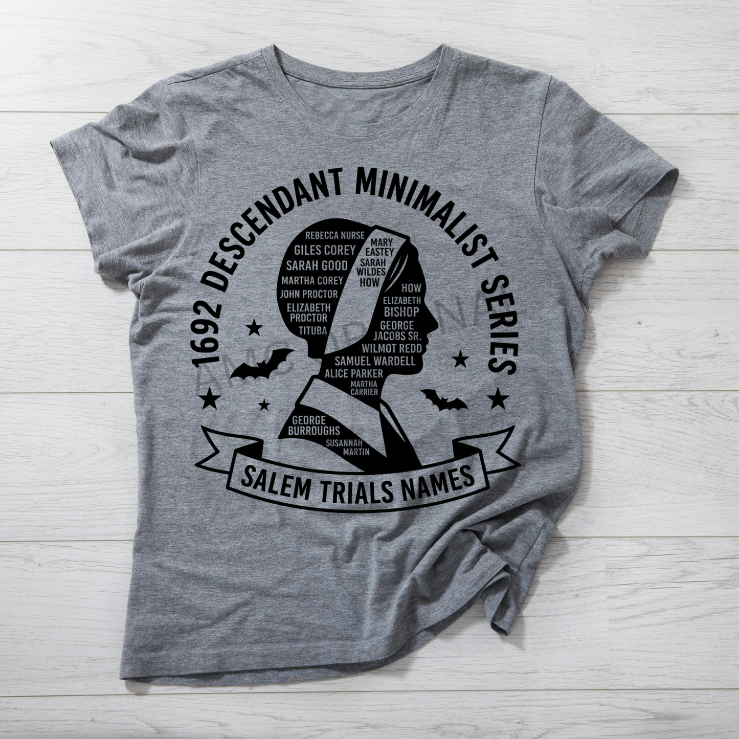 1692 Descendant: The Salem Trials Legacy Typographical Tee