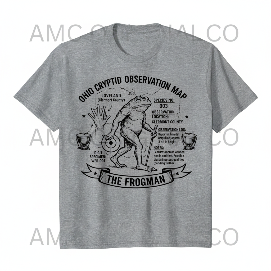 Ohio Cryptid Observation Map: The Frogman Tee