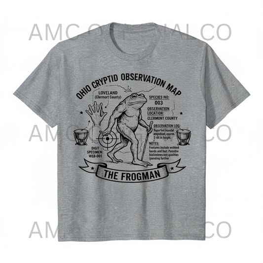 Ohio Cryptid Observation Map: The Frogman Tee